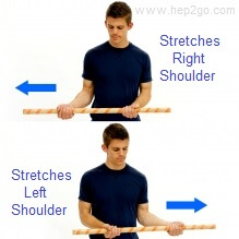 Frozen Shoulder Exercises: Assisted external rotation.  Approved use by www.hep2go.com