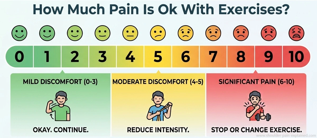 How Much Pain Is OK With Exercises? Check out our guide to exercising safely with shoulder pain How Much Pain Is OK With Exercises? Check out our guide to exercising safely with shoulder pain