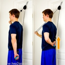 Internal Rotation - Pulleys are a great tool with shoulder mobility exercises. Approved use www.hep2go.com