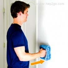 Static shoulder flexion to improve muscle strength following a rotator cuff tear/tendonitis.  Approved use www.hep2go.com