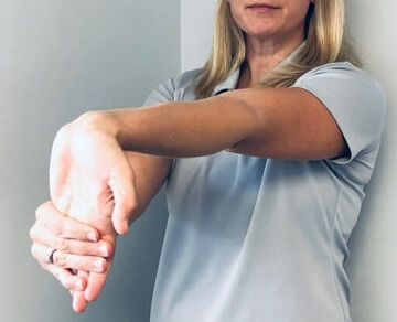Golfers Elbow Stretch in supinated position Golfers Elbow Stretch in supinated position