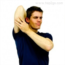 Triceps Stretch.  Approved use www.hep2go.com
